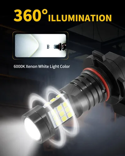 Vista 5 de Bombilla LED antiniebla H10 9145 9140, 6000 K, xenón blanco, compatible con Ford Explorer 2002-2010 y 2016-2018, paquete de 2