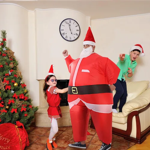 Vista 3 de Traje inflable de Papá Noel de Navidad