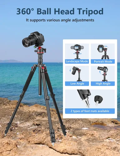 Vista 7 de Trípode profesional de 78 pulgadas para cámara Victiv, trípode monópode de aluminio para cámara DSLR, telescopio terrestre, telescopio, binoculares