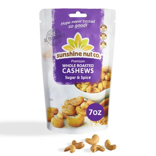 Vista 11 de Sunshine Nuts Co. - Anacardos ligeramente salados tostados enteros, sin gluten, sin maní y veganos, paquetes individuales de aperitivos para niños