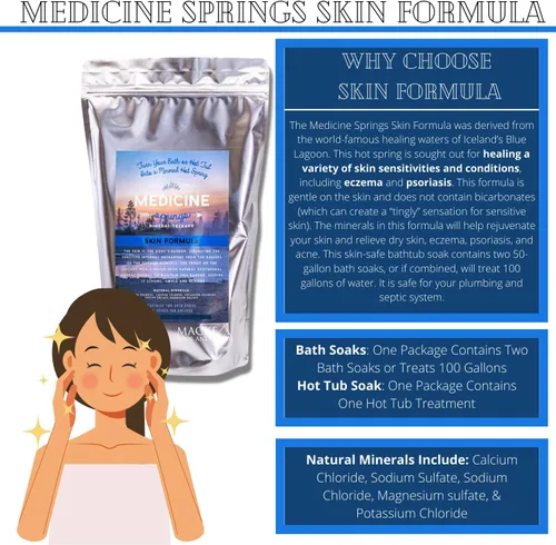 Vista 3 de Medicine Springs - Tina de baño Terapia mineral Minerales del Mar Muerto Colección de remojo de aguas termales para curación Convierte tu bañera