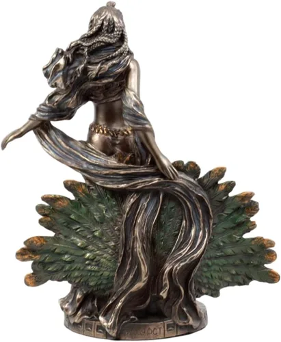 Vista 3 de Ebros Gift Romana Juno Diosa griega Hera con pavo real sagrado Estatua Deidad del matrimonio Fertilidad y mujeres Figura decorativa Mitología Deidad