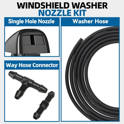 Vista 4 de MITZONE Kit de boquillas para limpiaparabrisas Compatible con 2004-2017 Dodge Ram 1500 2500 3500 Durango Charger Journey Grand Caravan Avenger Jeep