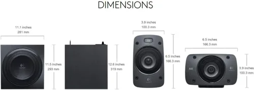 Vista 14 de Sistema de altavoces de sonido envolvente Logitech Z906 5.1 - Certificado THX, Dolby Digital y DTS Digital - Negro
