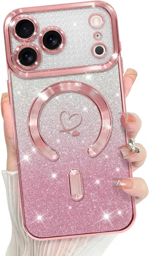Vista 13 de Bonoma Compatible with iPhone 17 Pro Max Case 2025 Heart Checkered -Gold A cuadros-oro