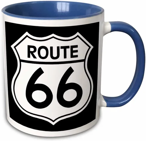 Vista 12 de 3dRose Route 66 - Taza de dos tonos, 11 onzas, negro/blanco, taza_110012_4