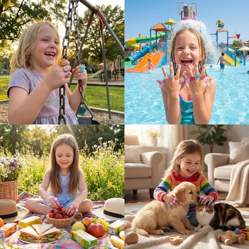 Vista 9 de PASEMM 24 anillos de joyería para niña, ajustables, sin duplicación, anillos de juego para niños en caja, anillos de juego de simulación y disfraces