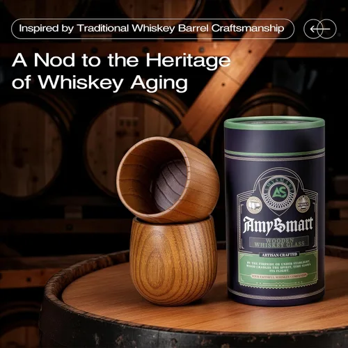 Vista 7 de Vaso de whisky de madera hecho a mano con tubo de regalo, vidrio carbonizado a la antigua, taza de bourbon carbonizado, regalo único de whisky