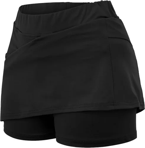 Vista 3 de Faldas pantalón corto para mujer con bolsillos, cintura media, pantalones cortos de yoga, leggings, tallas grandes, faldas atléticas de golf, tenis
