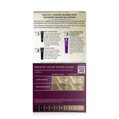 Vista 26 de Schwarzkopf Keratin - Tinte para el cabello rubio, 7.0 rubio ceniza oscuro, coloración permanente de calidad profesional, sistema de refuerzo