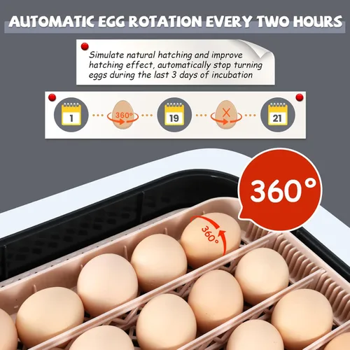 Vista 7 de Sailnovo 70 incubadoras de huevos, humidificación automática y control