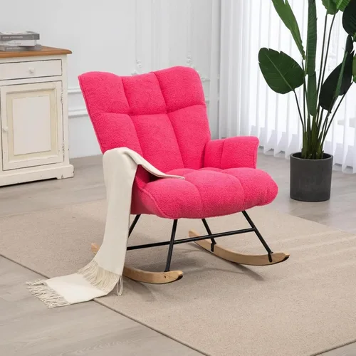 Vista 16 de Mecedora para guardería, silla deslizante para interiores, cómodas sillas de lactancia compactas para espacios pequeños, sala de estar, aula Negro