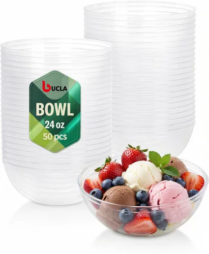 Vista 9 de bUCLA Paquete de 50 Cuencos de Plástico Negro - Cuencos Desechables de Plástico Negro de 10oz para Salsa/Servir - Ideales para Fiestas y Año Nuevo