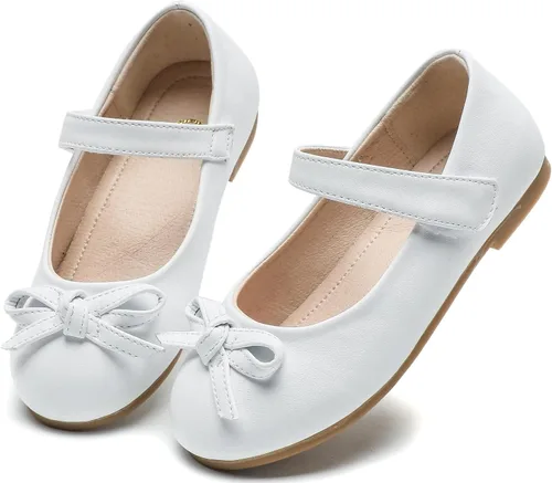 Vista 6 de kkdom Zapatos de vestir para niña, zapatos planos de ballet Mary Jane, zapatos escolares para niños pequeñosniños grandes