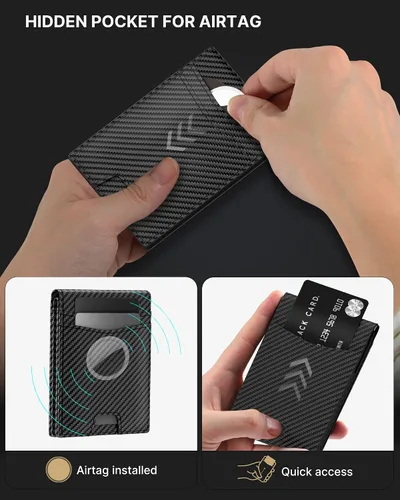 Vista 4 de typecase Cartera delgada plegable, Fibra de carbono mate., Slim Stealth Bifold (3 modos)