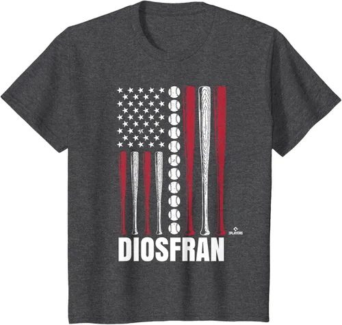 Vista 12 de Baseball American Flag Diosfran Cabeza Prospect Baseball Fan T-Shirt