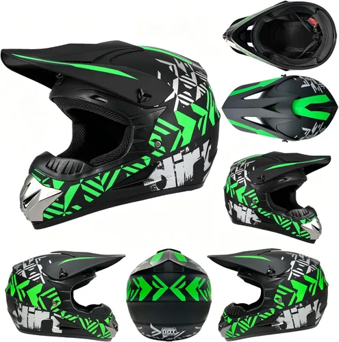 Vista 3 de Cascos de Dirt Bike para Jóvenes de Moda para Niños, Motocross, Motocicleta, BMX, ATV, Todoterreno, Cuatro Ruedas, Cascos Integrales para Bicicleta
