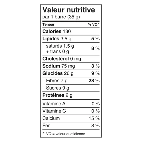 Vista 4 de Fibre 1 Barras de avena y chocolate masticables, 20 barras, 24.69 oz/24.7 onzas, (importadas de Canadá)