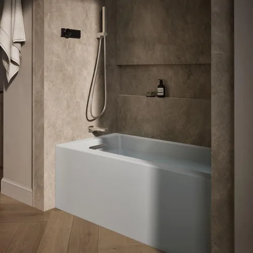 Vista 2 de Kohler 1956-LA-95 Underscore 60" x 30" baño alcobólico, drenaje izquierdo, gris hielo