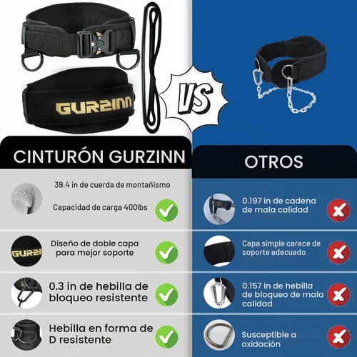 Vista 6 de Cinturón de levantamiento de pesas, gimnasio con bloqueo rápido, cinturón de inmersión con cuerda, cinturón de dominadas con peso para gimnasio Negro