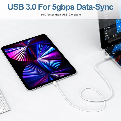Vista 7 de Cable de carga USB C a USB C para Apple, 3 pies 60 W, paquete de 3 unidades, USBC/tipo C a tipo C, cable de carga rápida compatible con iPhone 17/17