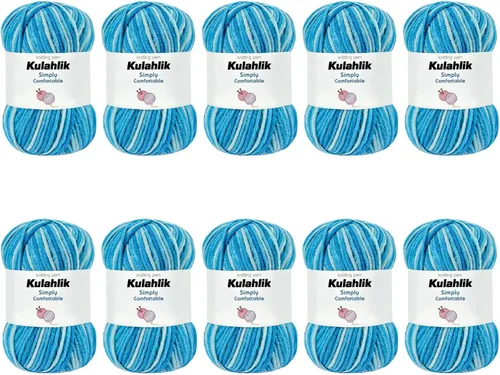 Vista 58 de 50g (1x50g) Hilo Acrílico para Crochet y Tejido, Hilo Degradado Colorido, 1 Rollo de Madejas, Hilo Acrílico Multicolor, Perfecto para Proyectos