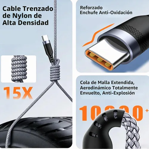 Vista 5 de Cable divisor USB tipo C QC3.0 de carga rápida, 4 en 1 multiUSB C