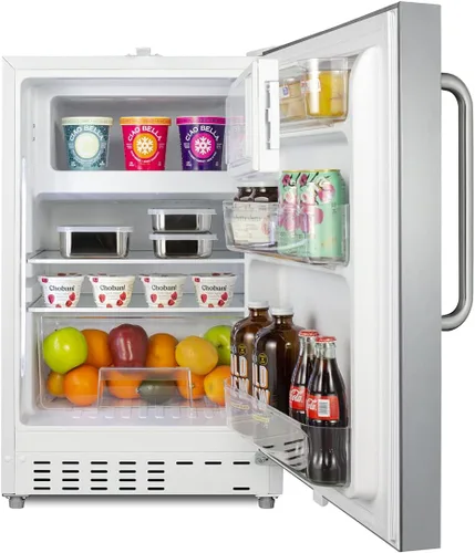 Vista 7 de Summit Appliance ALRF48CSS Refrigerador-congelador integrado de 20 pulgadas de ancho, compatible con ADA, estantes ajustables, capacidad de 2.68