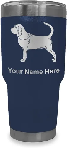 Vista 14 de LaserGram Vaso aislado al vacío de 20 onzas, perro sabueso, grabado personalizado incluido (negro)