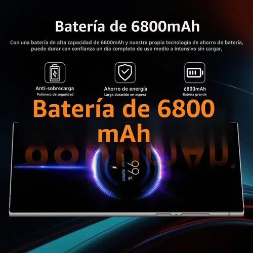 Vista 2 de Teléfonos C24 Ultra Desbloqueados,256GB+8GB Teléfono Celular,6800mAh Gris