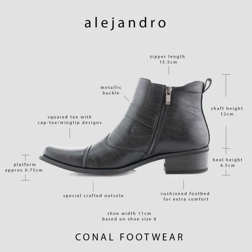 Vista 2 de Ferro Aldo Alejandro MFA606326 - Botas de vestir de espuma viscoelástica para hombre, estilo casual, con hebilla de alta occidental, botas de vestir