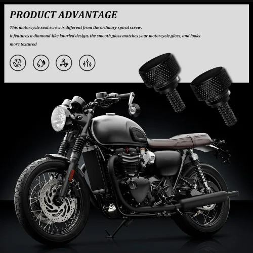 Vista 5 de Zufoty - Tornillo de asiento trasero cromado, tornillo de asiento de acero inoxidable de montaje rápido 1/4"-20 para Harley Davidson Touring