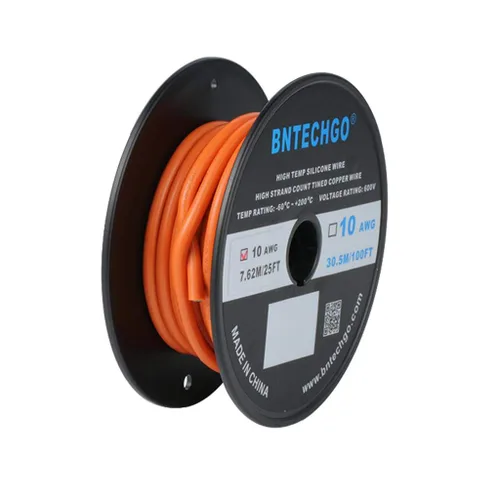 Vista 10 de BNTECHGO Carrete de alambre de silicona calibre 10 de 25 pies, alambre de cobre estañado trenzado de 10 AWG, color azul flexible