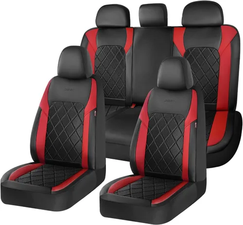 Vista 17 de Coverado Juego completo de fundas de asiento de automóvil, fundas de asiento de 5 asientos, protectores de asiento de malla transpirable, ajuste