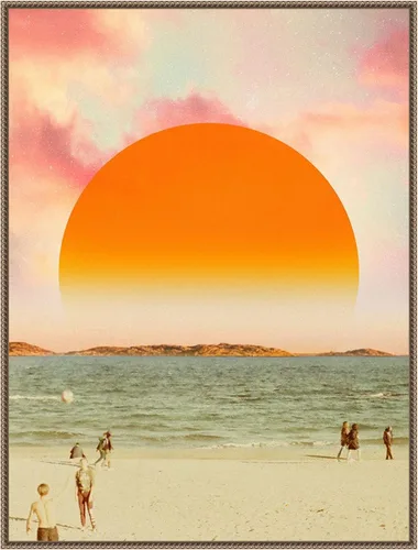 Vista 7 de Amanti Art Framed Canvas Wall Art 24x18 Retro Dreamscape II by Victoria Barnes, Framed Wall Art Canvas, Beach Artwork, Traditional Decor, Medium