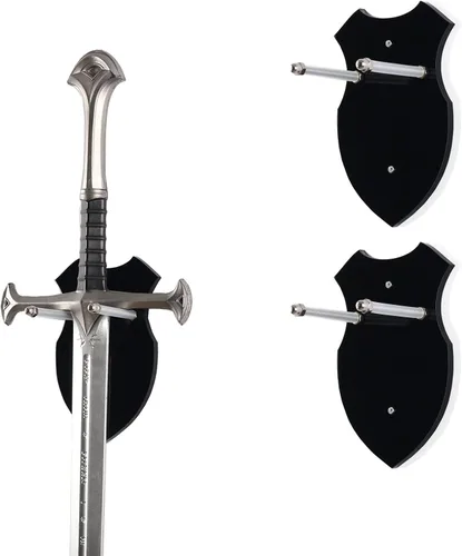 Vista 9 de WANLIAN Soporte de pared para espada, soporte de espada, gancho de pared, soporte de pared para espada, daga, hacha, keyblade sin pantalla vertical