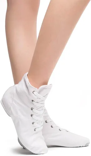 Vista 3 de MSMAX Botas de jazz para niñas, zapatillas de baile con cordones para niños