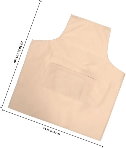 Vista 2 de PRETYZOOM Waterproof Kitchen Apron Pvc Laundry Bib Apron with Pockets Rose Oil-resistant for Men and Women Cooking Baking Restaurant Use