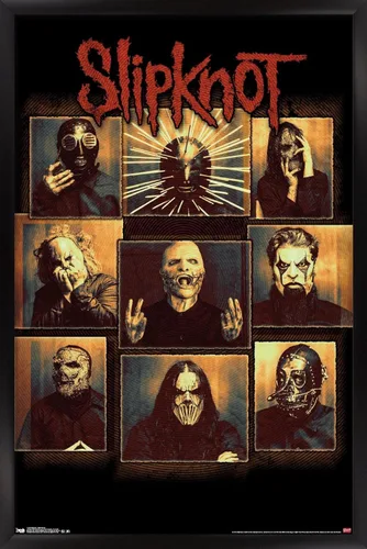 Vista 9 de Slipknot - Póster de pared a prueba de balas, 22.4 pulgadas de largo x 14.7 pulgadas, versión enmarcada en madera de granero