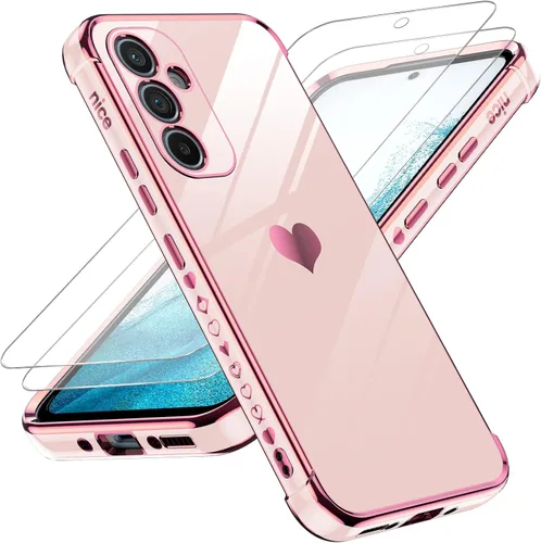 Vista 60 de LeYi Funda para Motorola-G 2025: Love Heart Plating Luxury, Negro