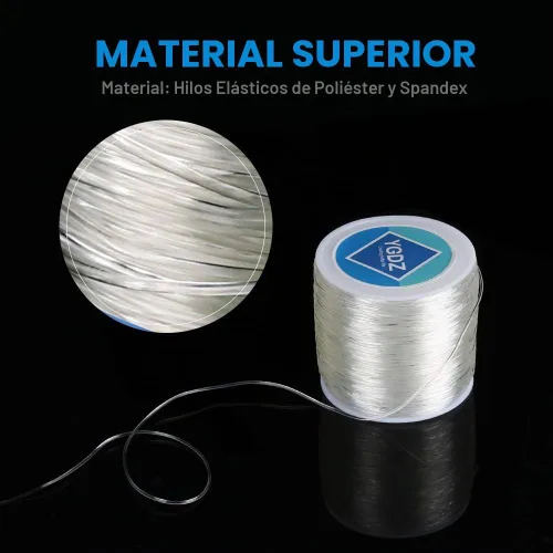 Vista 3 de YGDZ Cordón elástico para pulseras y joyas, cuerda elástica para cuentas, 1 rollo de 328.1 ft (0.031 in)
