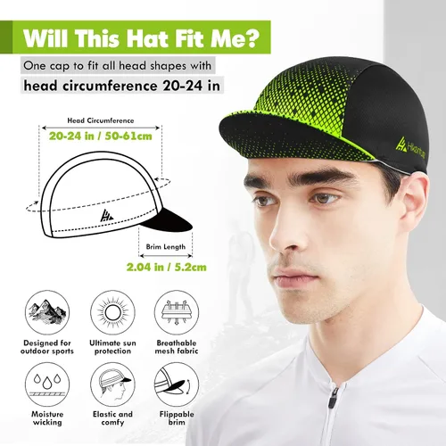 Vista 2 de Hikenture Cycling Cap for Men and Women,Bike Hat with Visor Summer Sun Hat