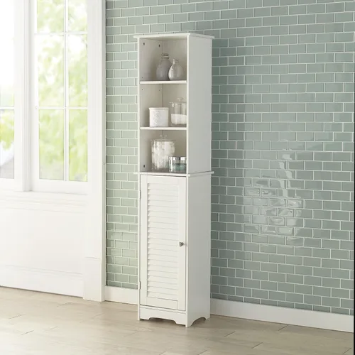 Vista 5 de BrylaneHome Mueble corto Louvre con cubículo - Blanco
