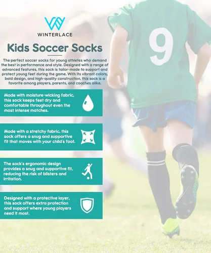Vista 3 de Winterlace Calcetines de fútbol para niños, 6 pares, para jóvenes, a rayas, atléticos, para niños y niñas, paquete de béisbol