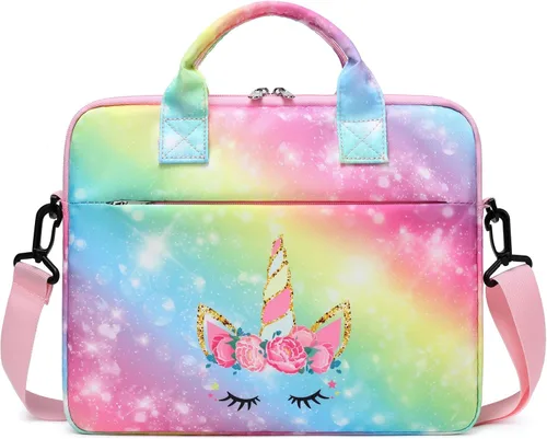 Vista 7 de JIANYA Bolsa de transporte para tableta para niños con correa para el hombro, 10-12.5 pulgadas, mármol cian