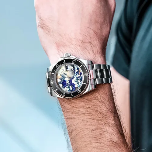 Vista 8 de ADDIESDIVE Reloj de buceo automático estéril para hombres Surf Dial pulsera de acero inoxidable MY-H3-2