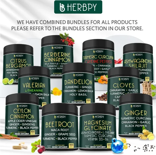 Vista 8 de Herbpy Paquete de suplemento de clavo 7 en 1 y Ashwagandha Shilajit 5 en 1