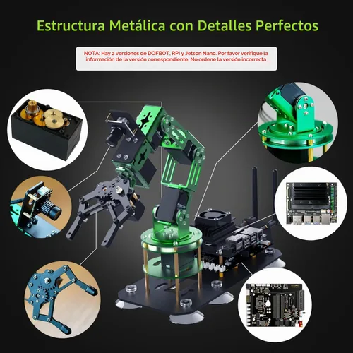 Vista 2 de Yahboom Brazo robótico 6DOF para Jetson Nano 4GB ROS2, cámara de visión AI 3D, colaboración de escritorio, programación Python desarrollada