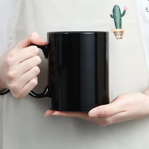 Vista 7 de harebe Taza de Café Extra Grande de 22 OZ, Taza de Té Gigante de Cerámica Lisa Boss, Gran Capacidad y Asa para Papá Hombres, Negro