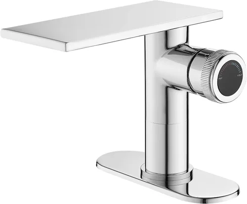 Vista 9 de becola Grifo Moderno de Lavabo de Baño, Grifo Alto para Lavabo de Baño, Grifo de Lavabo de Cuerpo en Níquel Cepillado, Grifo de Orificio Único